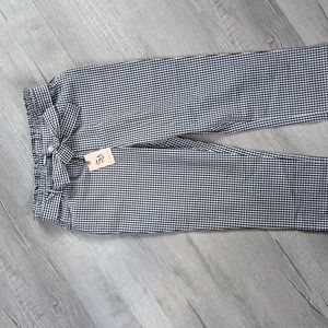 NEW Sincerely Jules Black & White Gingham Cropped Paper Bag Pants